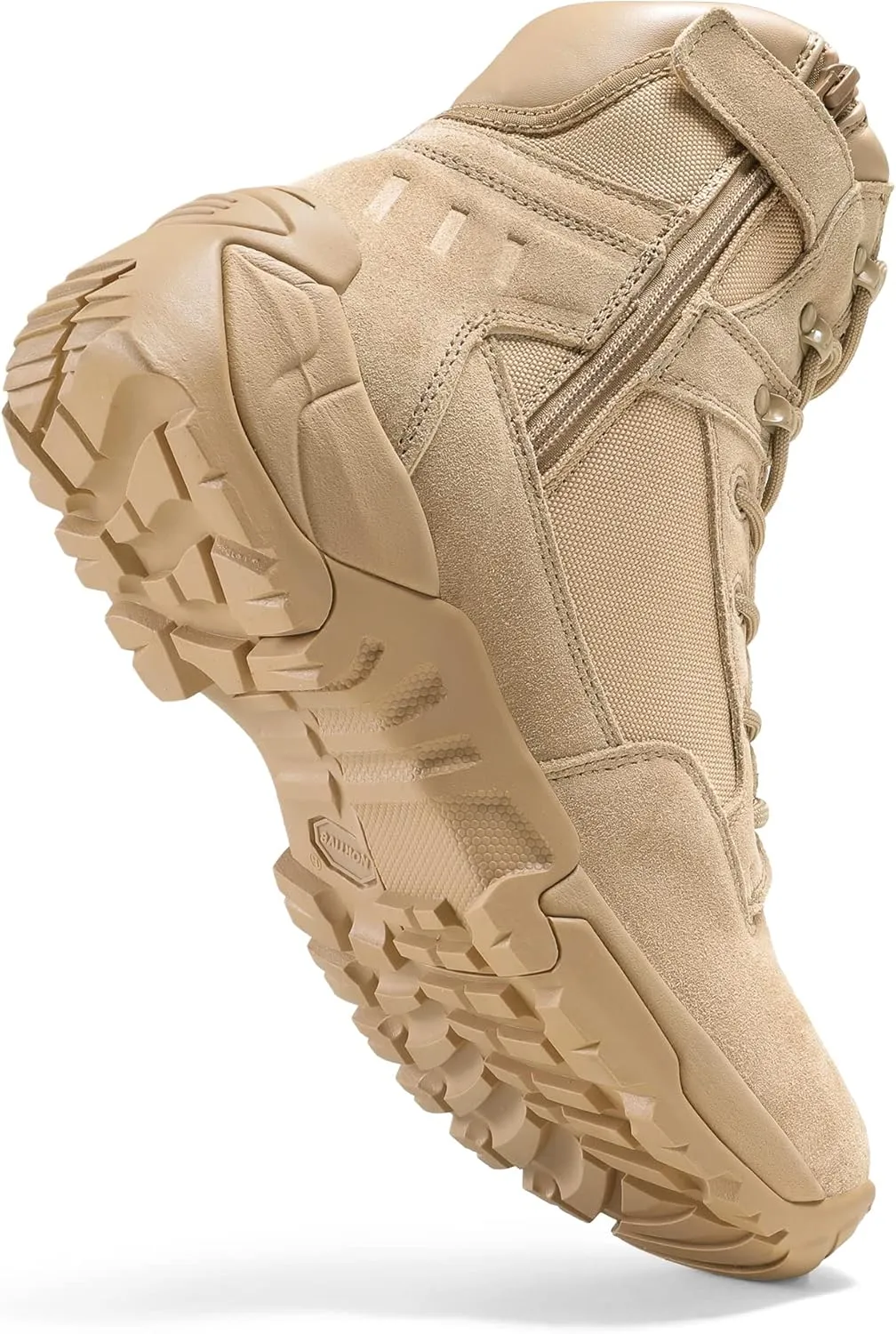 NORTIV 8 Men's Military Tactical Work Boots Side Zipper Leather Motorcycle Combat Boots Trooper(6-8 Inches)