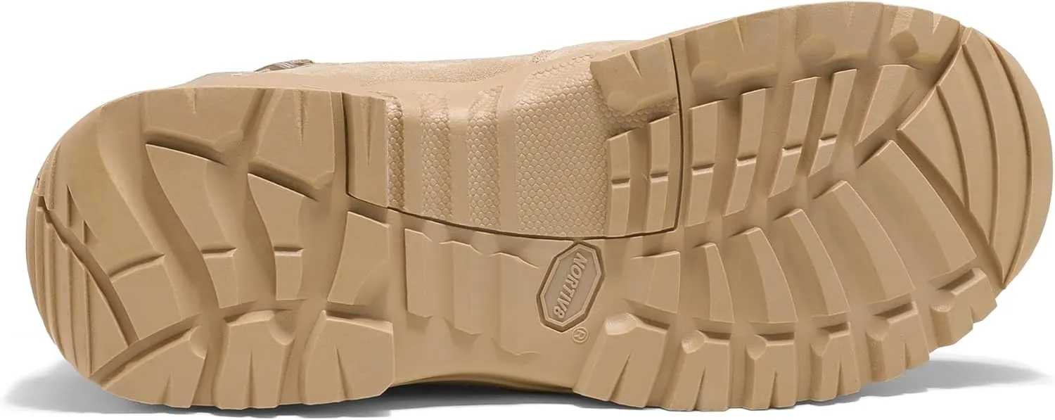 NORTIV 8 Men's Military Tactical Work Boots Side Zipper Leather Motorcycle Combat Boots Trooper(6-8 Inches)