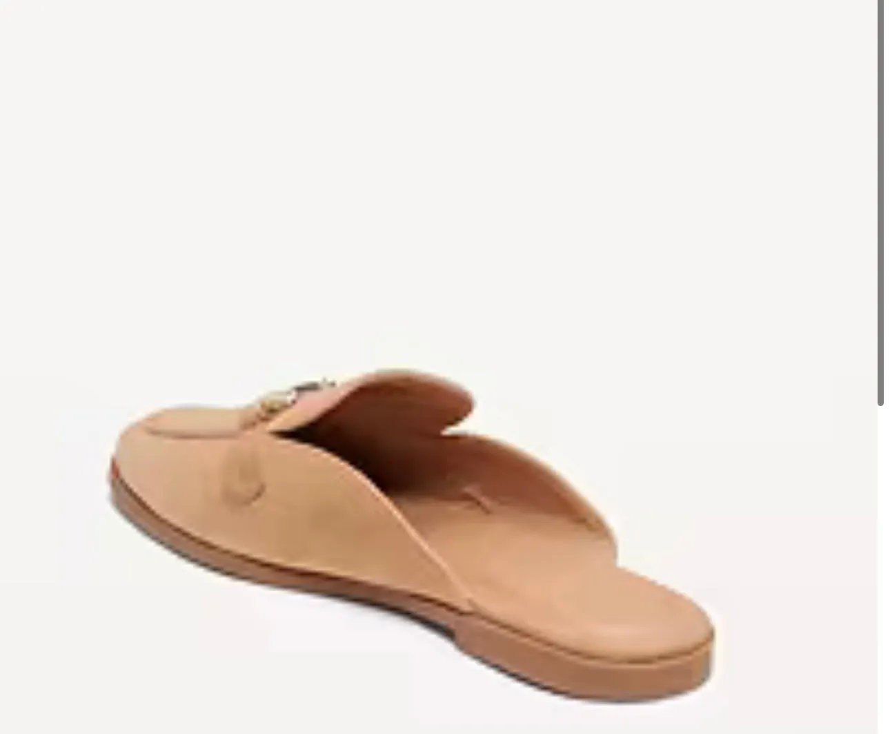 Old Navy Women’s Tan Suede Slip-On Flats with Metal Bit Detail, Size 11 - New