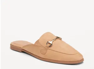 Old Navy Women’s Tan Suede Slip-On Flats with Metal Bit Detail, Size 11 - New