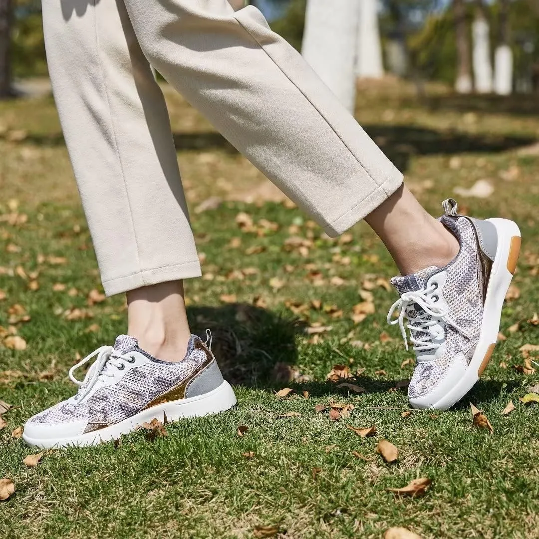 OrthoComfoot Women's Orthopedic Walking Shoes with Arch Support: Comfortable Fashion Sneakers for Plantar Fasciitis, Casual Orthotic Sneakers for Heel and Foot Pain Relief