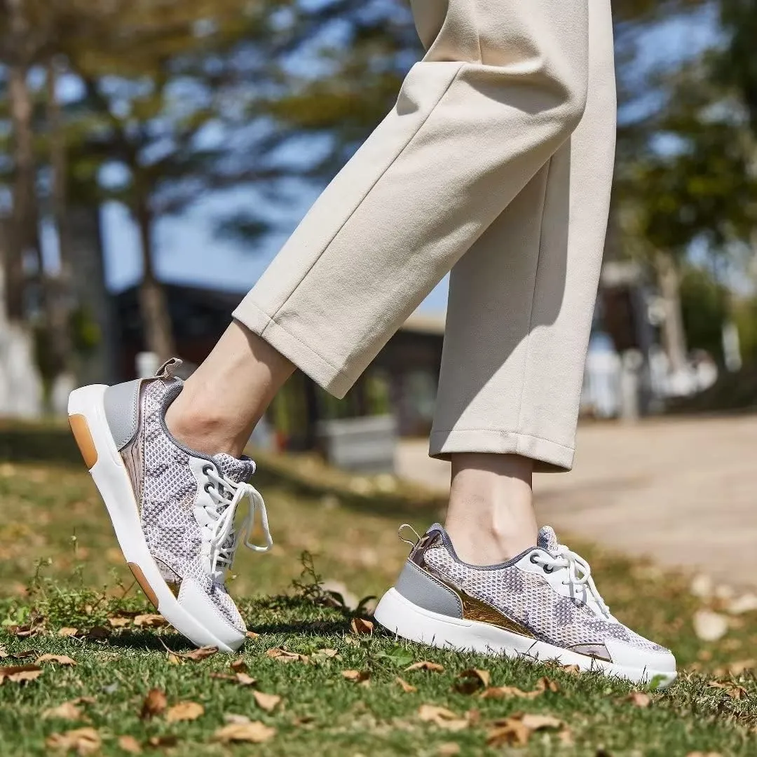 OrthoComfoot Women's Orthopedic Walking Shoes with Arch Support: Comfortable Fashion Sneakers for Plantar Fasciitis, Casual Orthotic Sneakers for Heel and Foot Pain Relief