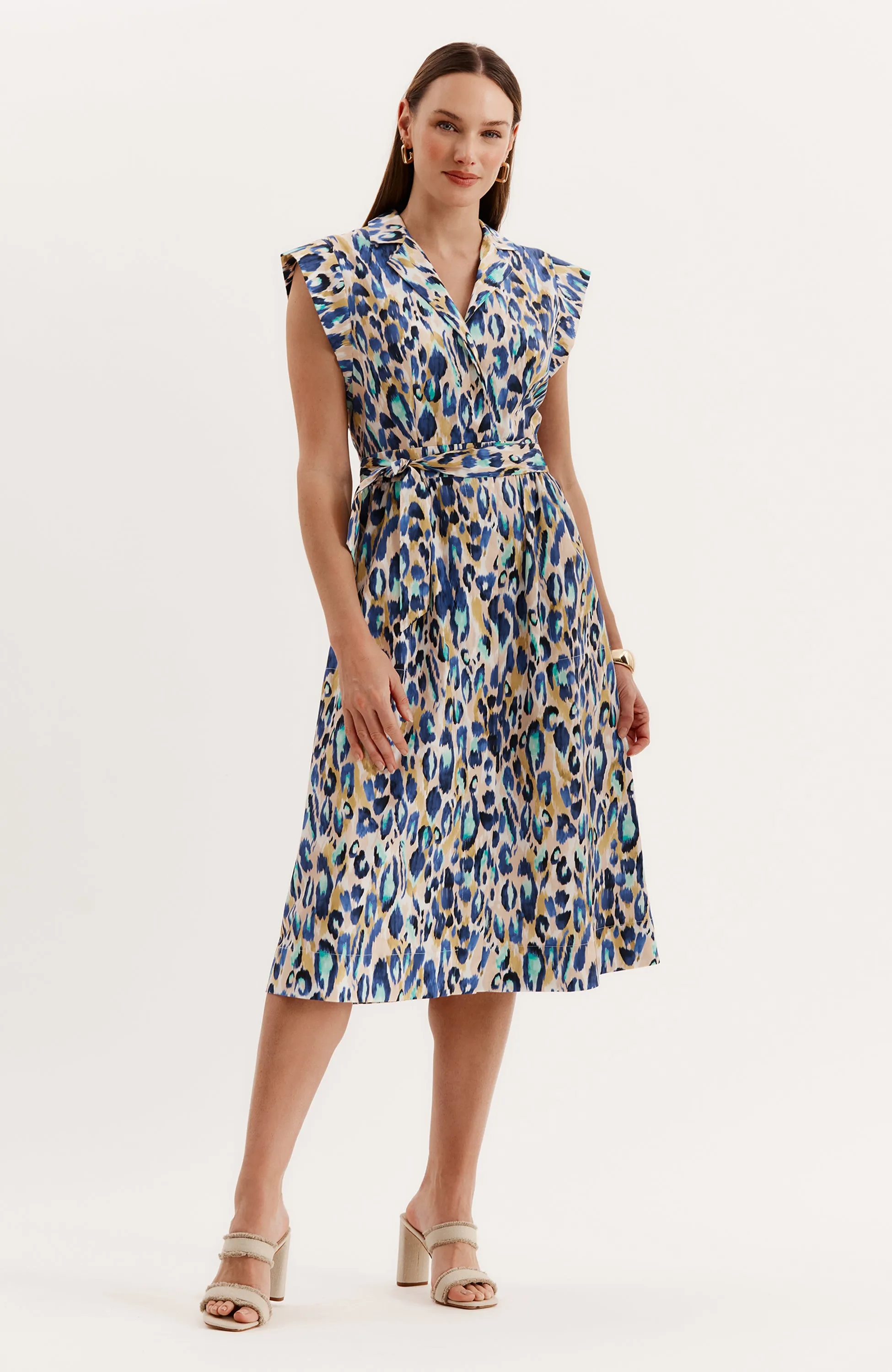 Paige Aqua Animal Dress - Aqua Animal