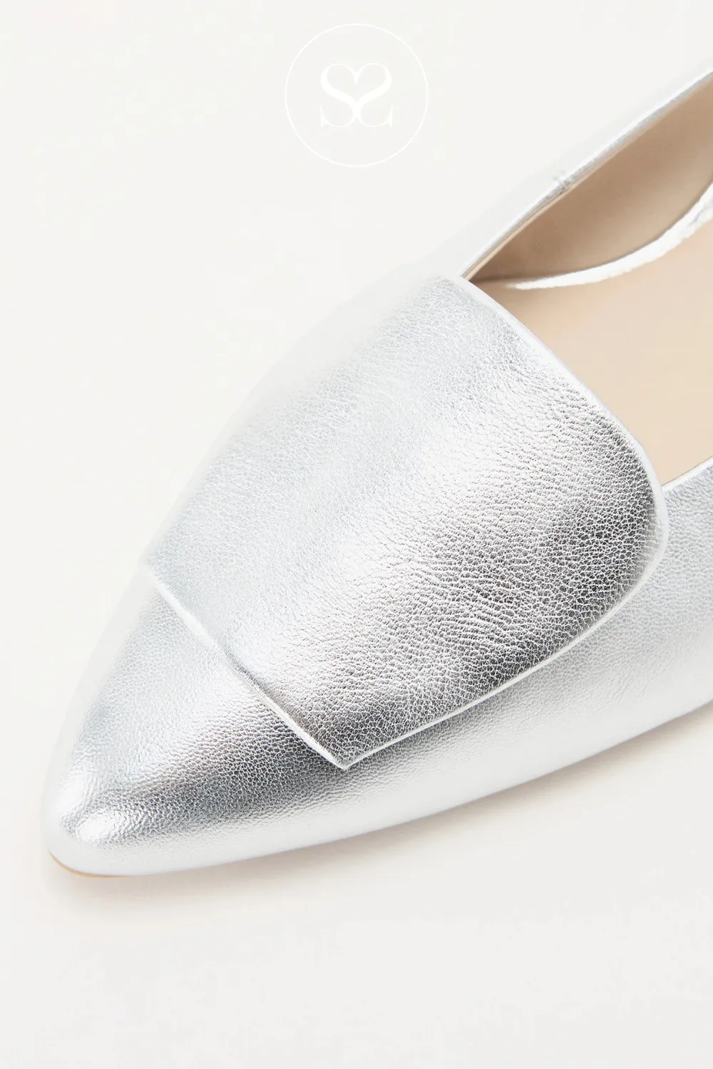 PAUL GREEN 6090 SILVER LEATHER SLINGBACK BLOCK HEEL PUMPS