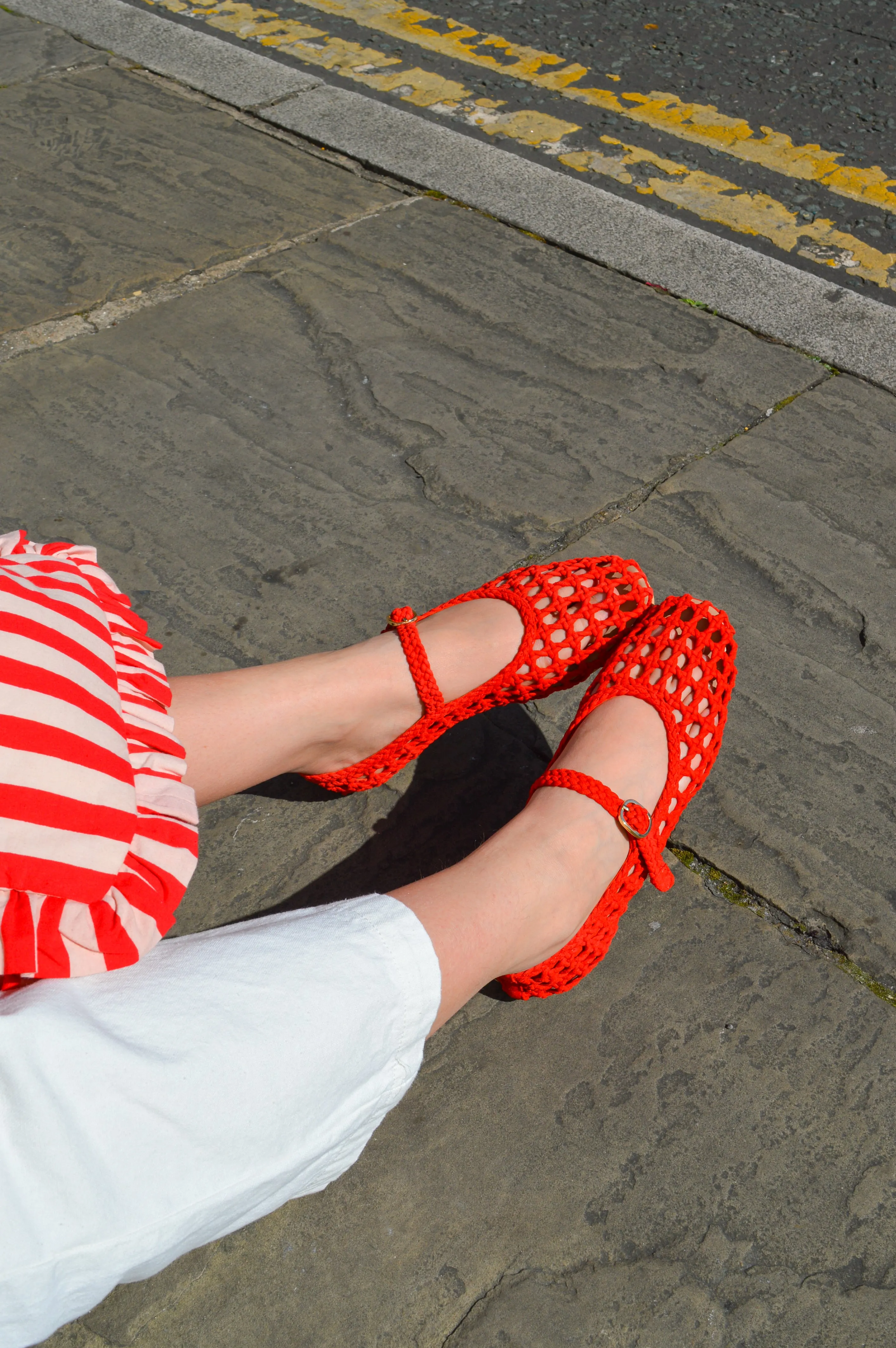 Petite Mendigote Claudette Red Leather Ballerinas