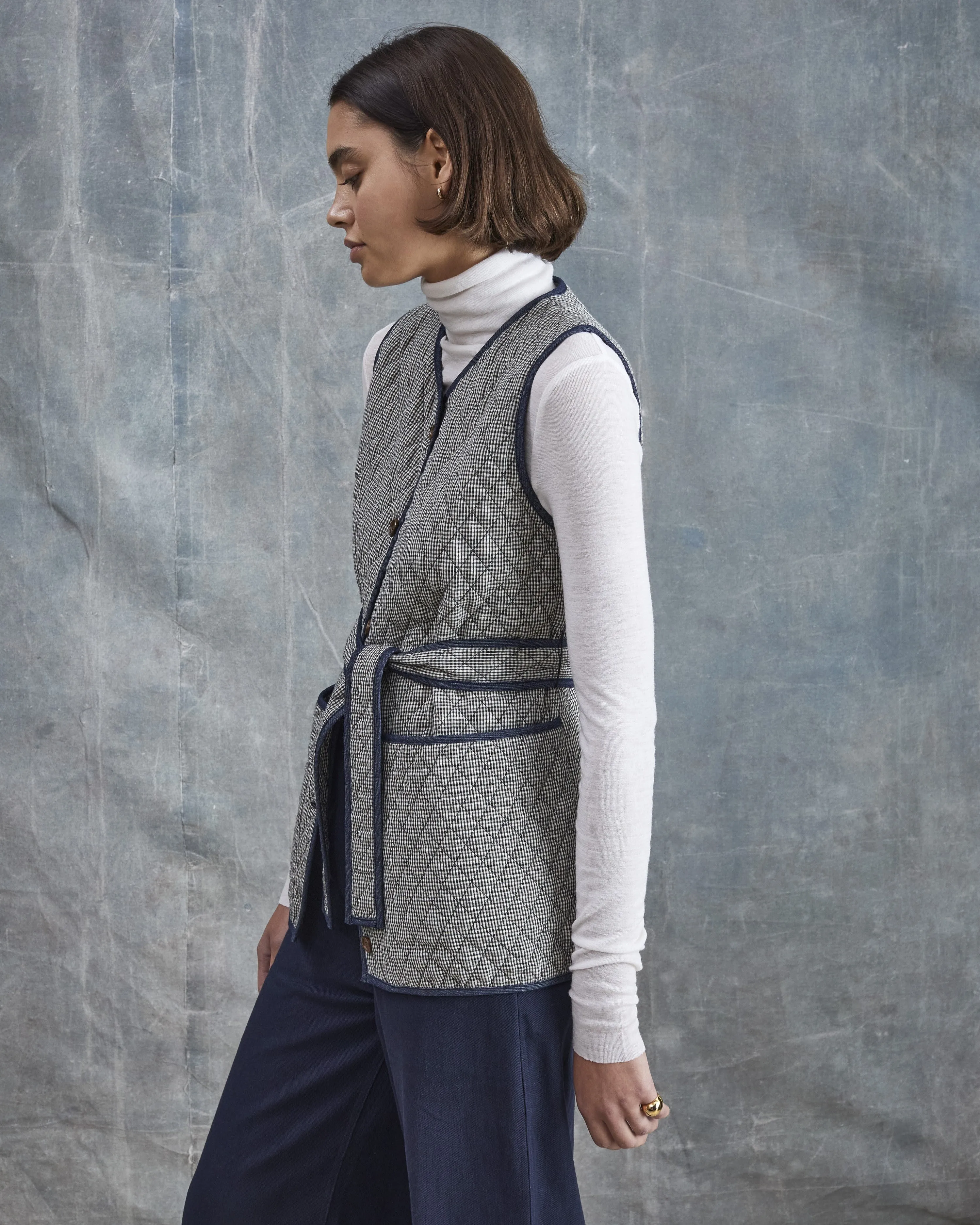 Polly - Check Quilted Gilet