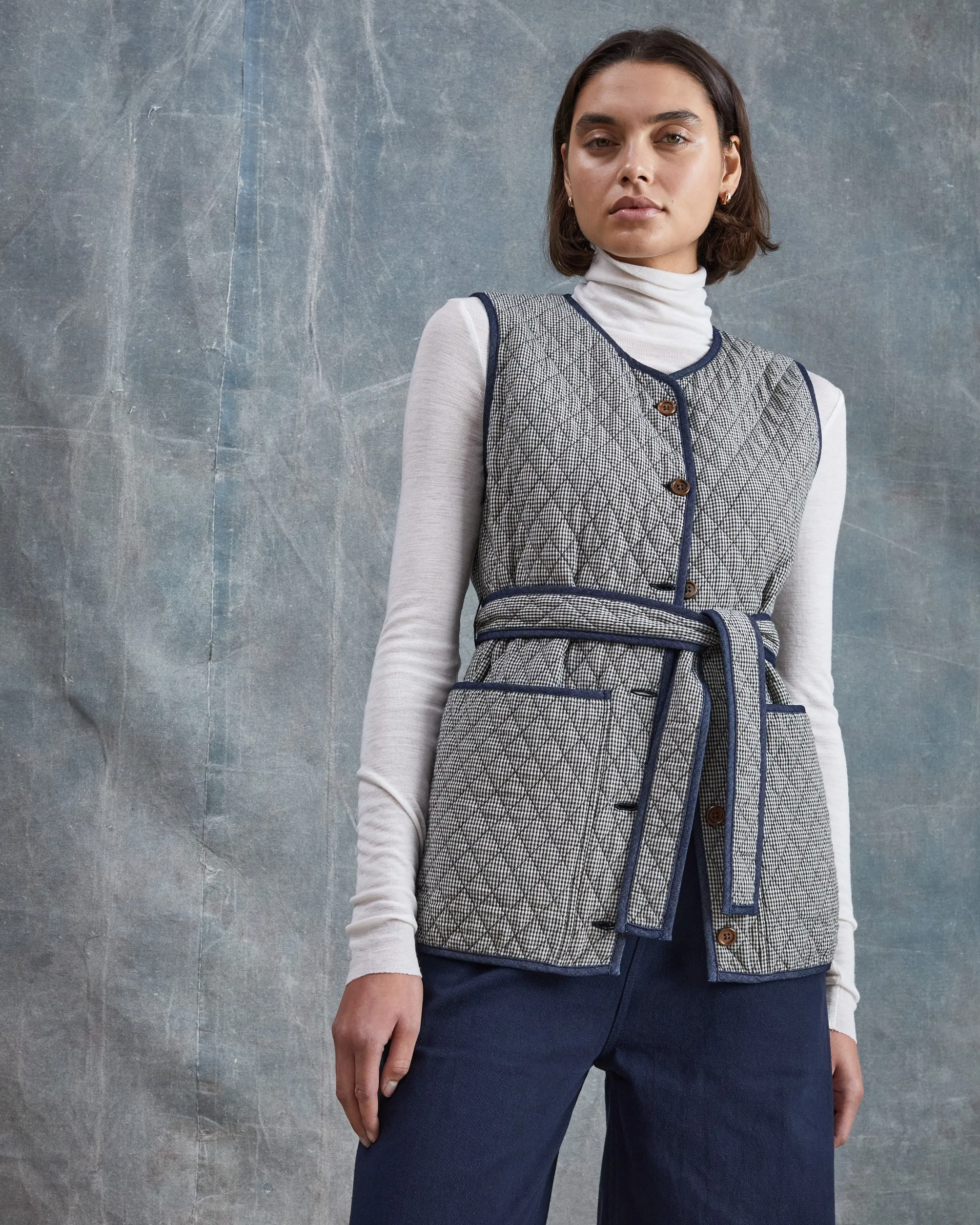 Polly - Check Quilted Gilet
