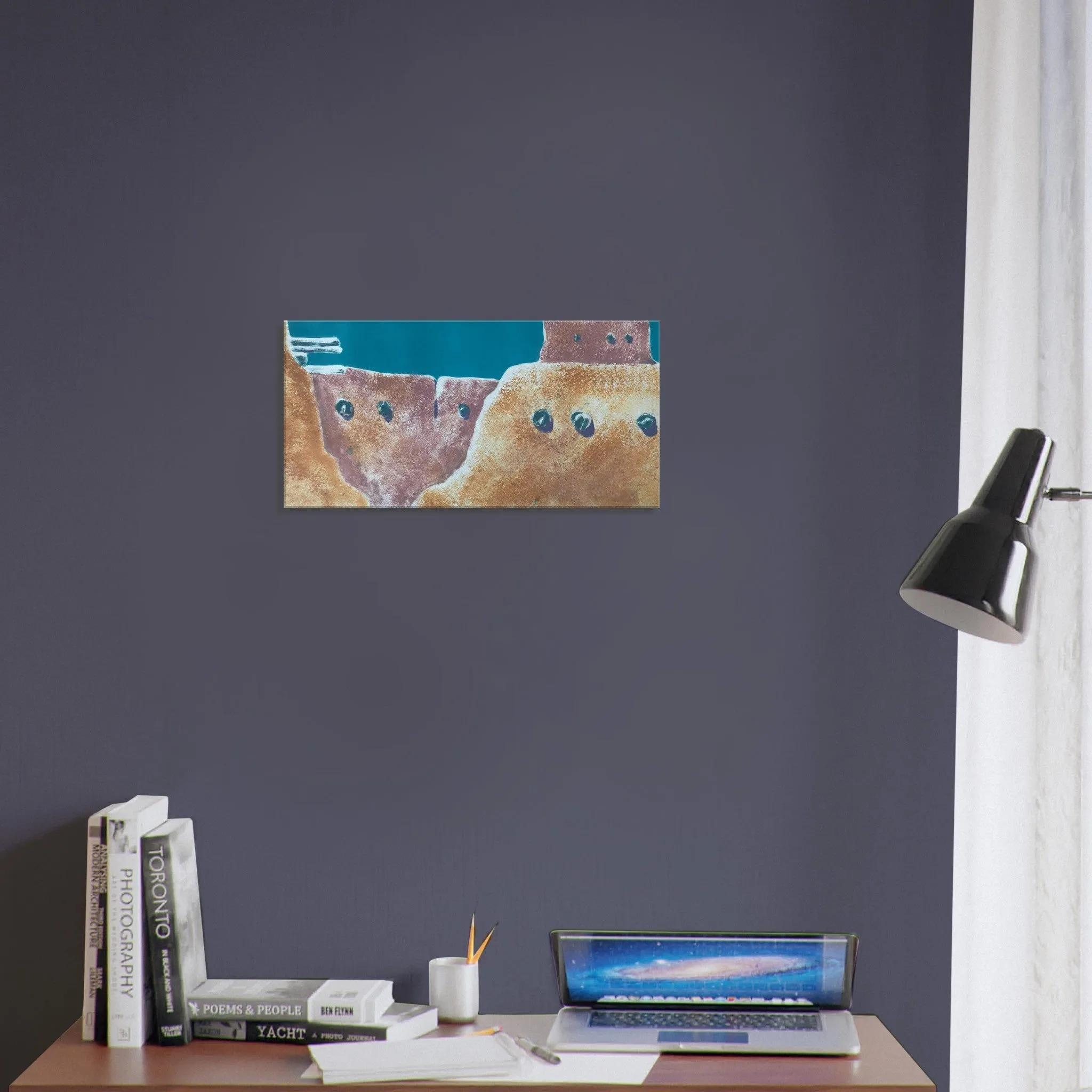 'Pueblo Series 2' Abstract I 12x24 inch Art Print on Canvas I Original Artwork by American Artist Barbara Cleary