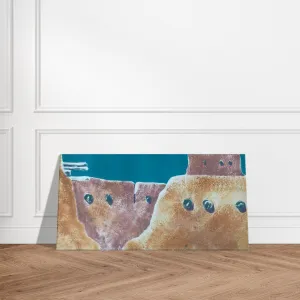 'Pueblo Series 2' Abstract I 12x24 inch Art Print on Canvas I Original Artwork by American Artist Barbara Cleary
