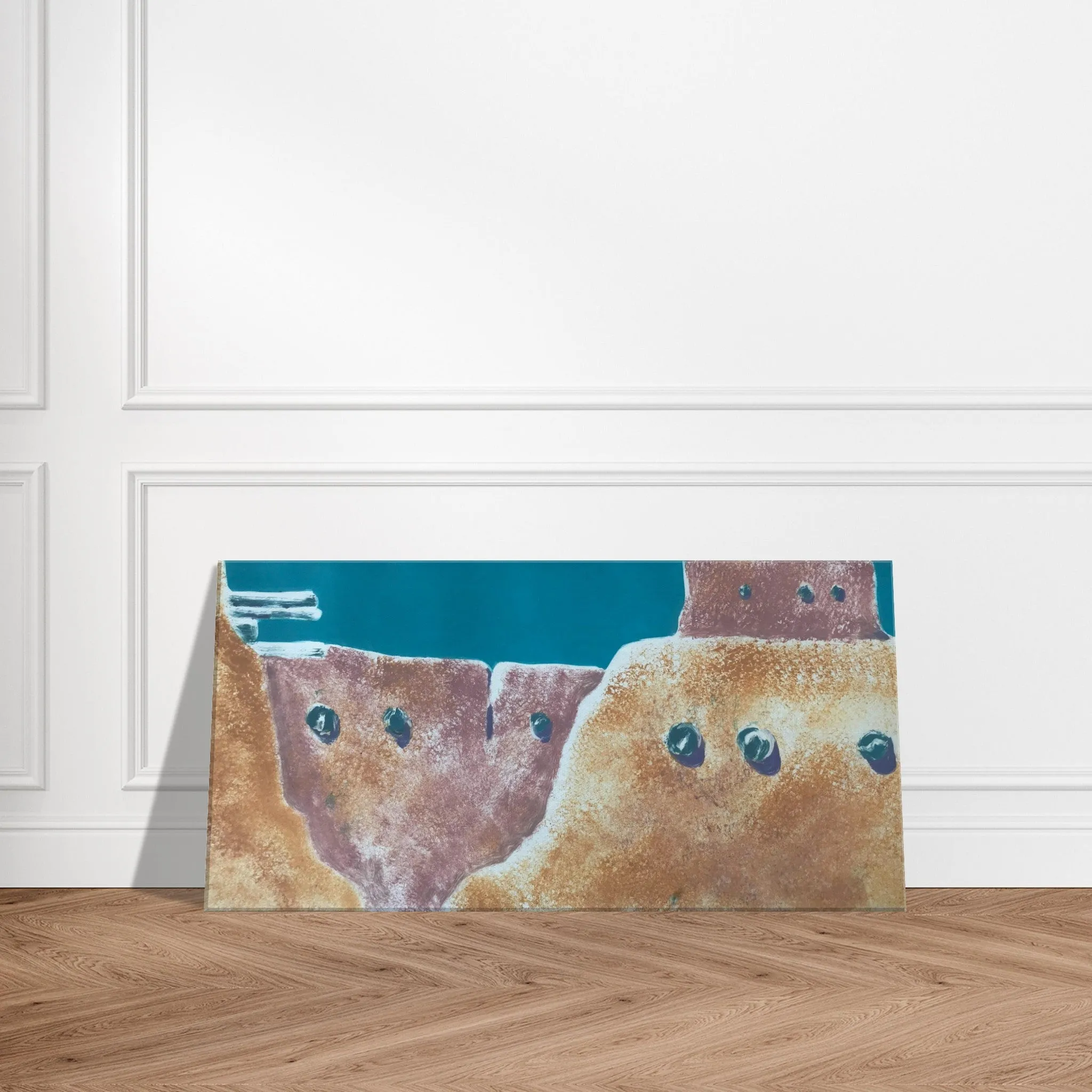 'Pueblo Series 2' Abstract I 12x24 inch Art Print on Canvas I Original Artwork by American Artist Barbara Cleary