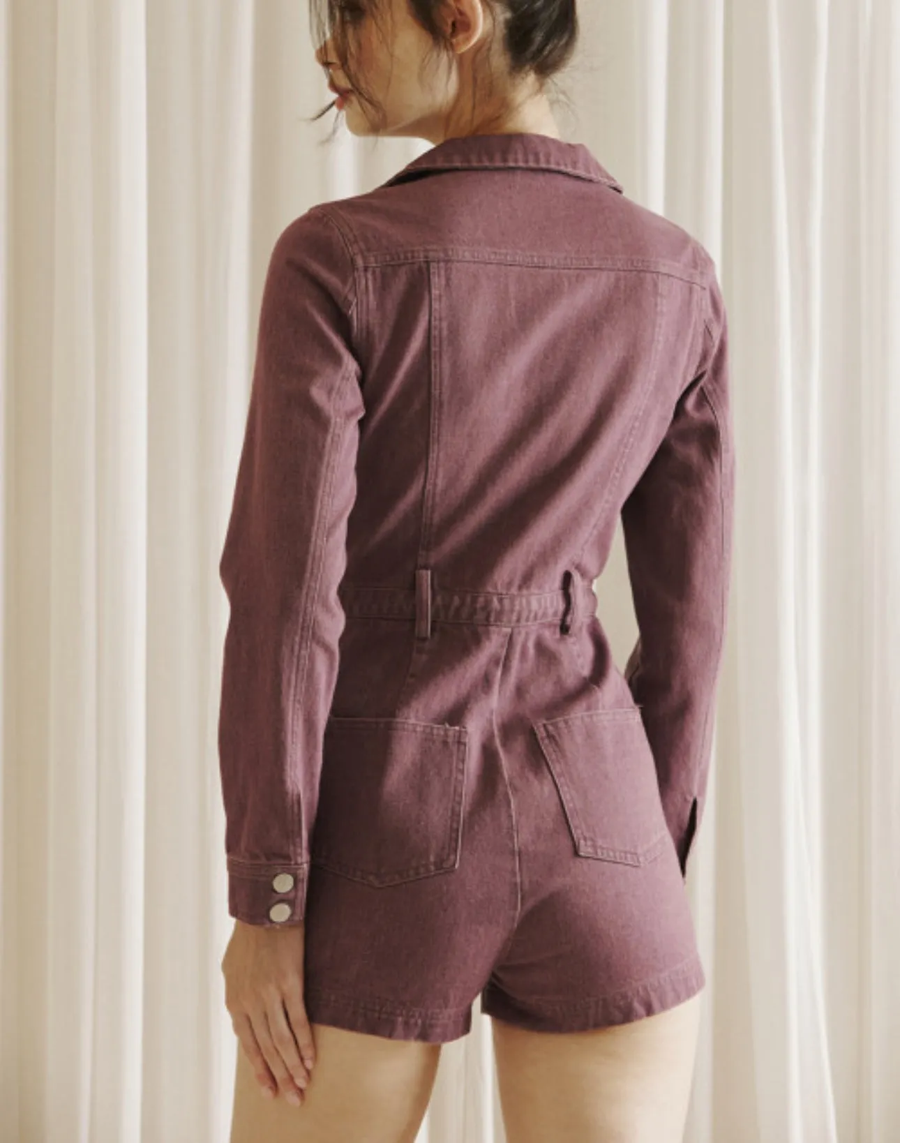 Purple Denim Jumpsuit For Women, Jean Jumpsuit, Onesie