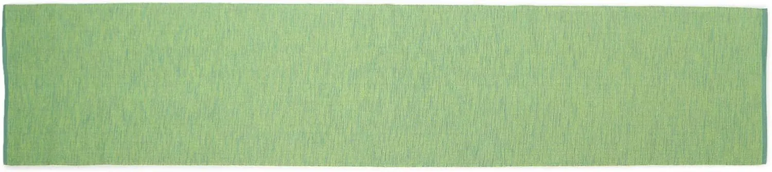  REDEARTH  Christmas Table Runner-Two Tone Thanksgiving Fall Harvest Decor Ribbed Woven Table Linen for Round, Rectangle Dining Table, Coffee Table, Console, Dresser; 100% Cotton (14"x72"; Green)