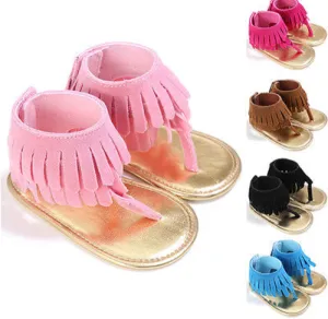 Retro Tassel Flannel Sandals - GlamzLife
