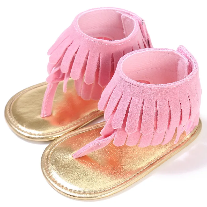 Retro Tassel Flannel Sandals - GlamzLife