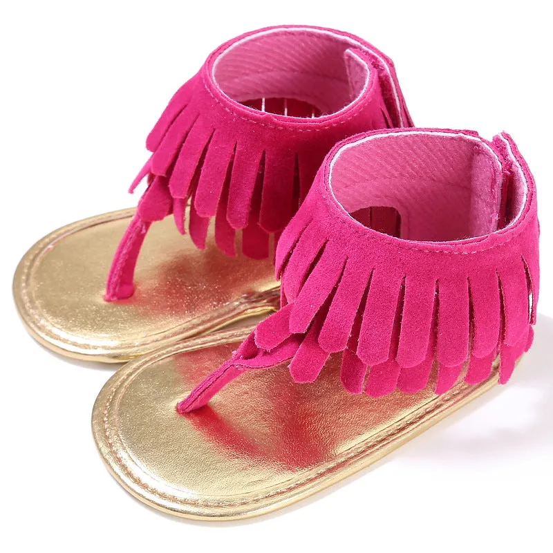 Retro Tassel Flannel Sandals - GlamzLife