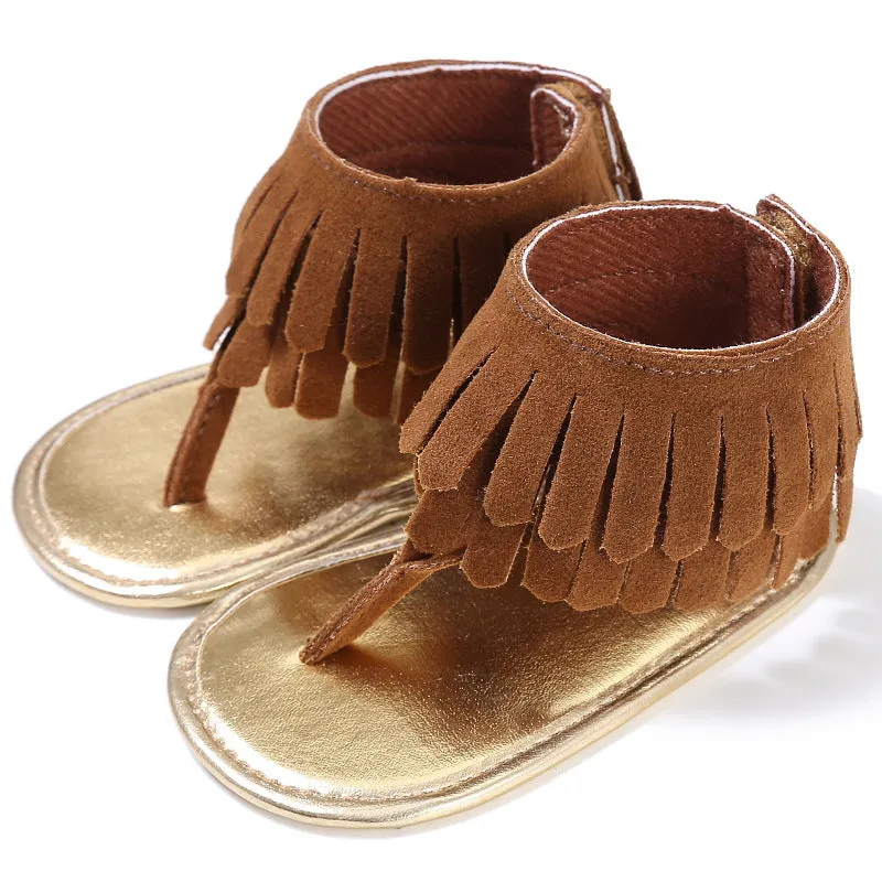 Retro Tassel Flannel Sandals - GlamzLife