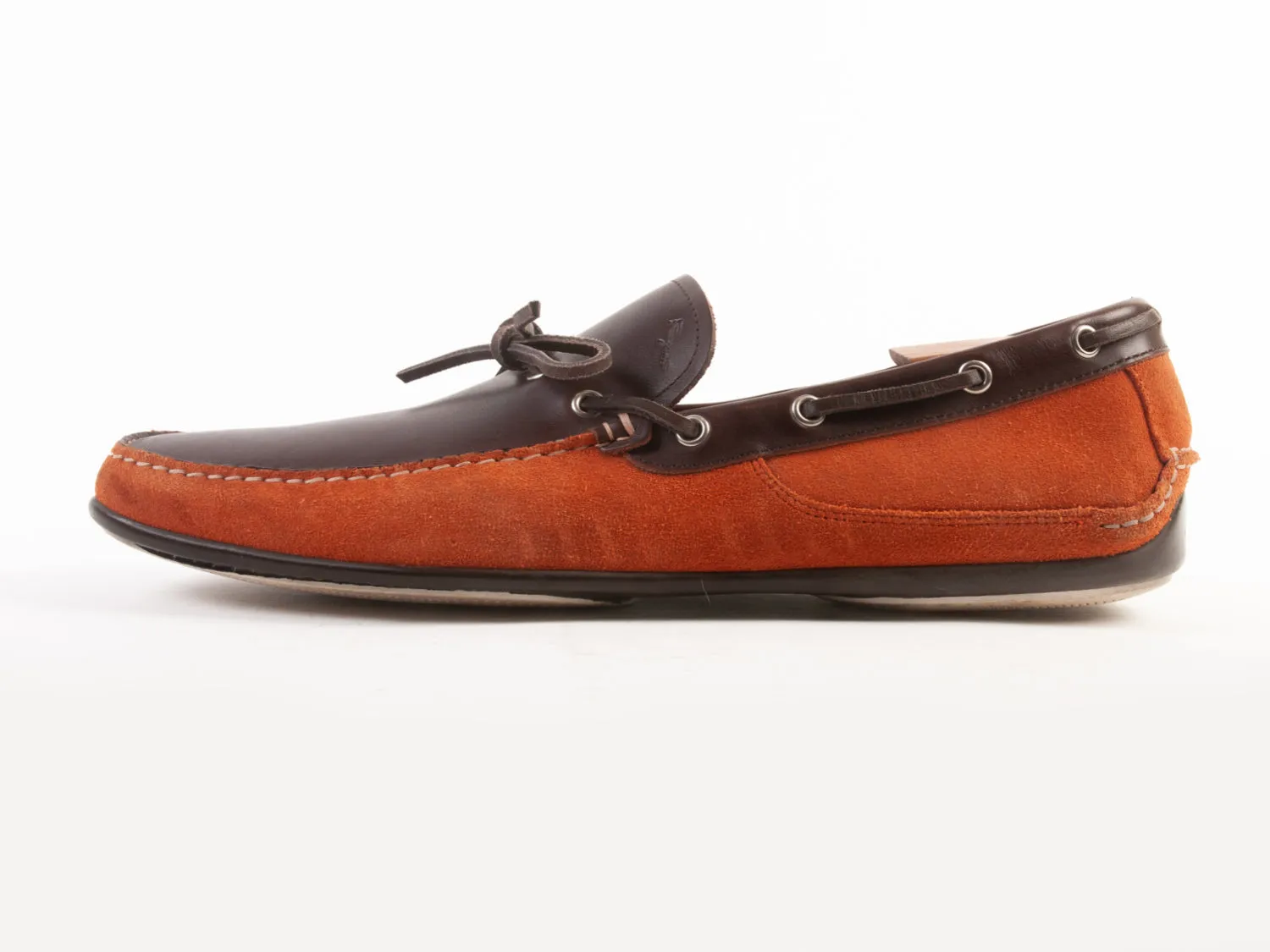 Salvatore Ferragamo Orange Suede Loafers