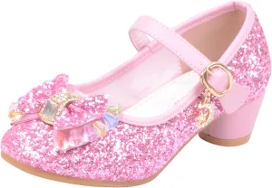 Shoes for Girls,5-13 Years Kids Baby Girls Pearl Crystal Bling Bowknot Single Princess Shoes Sandals Girl Shoes