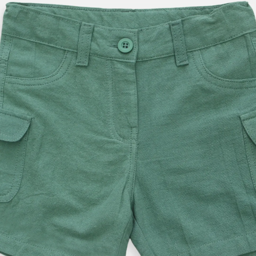 Short/ Celana Kargo Anak Perempuan Green/ Daisy Duck Urban Casual