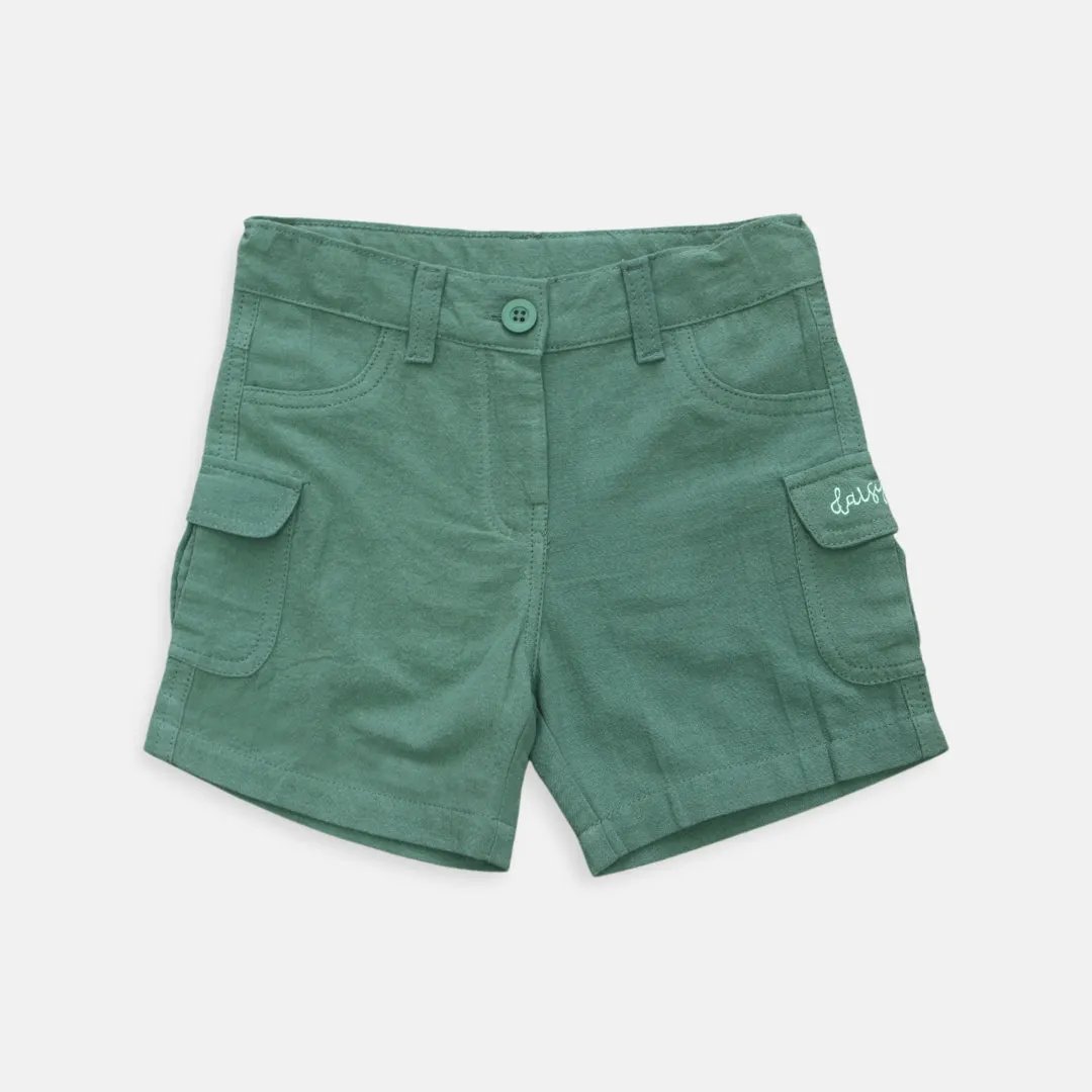 Short/ Celana Kargo Anak Perempuan Green/ Daisy Duck Urban Casual
