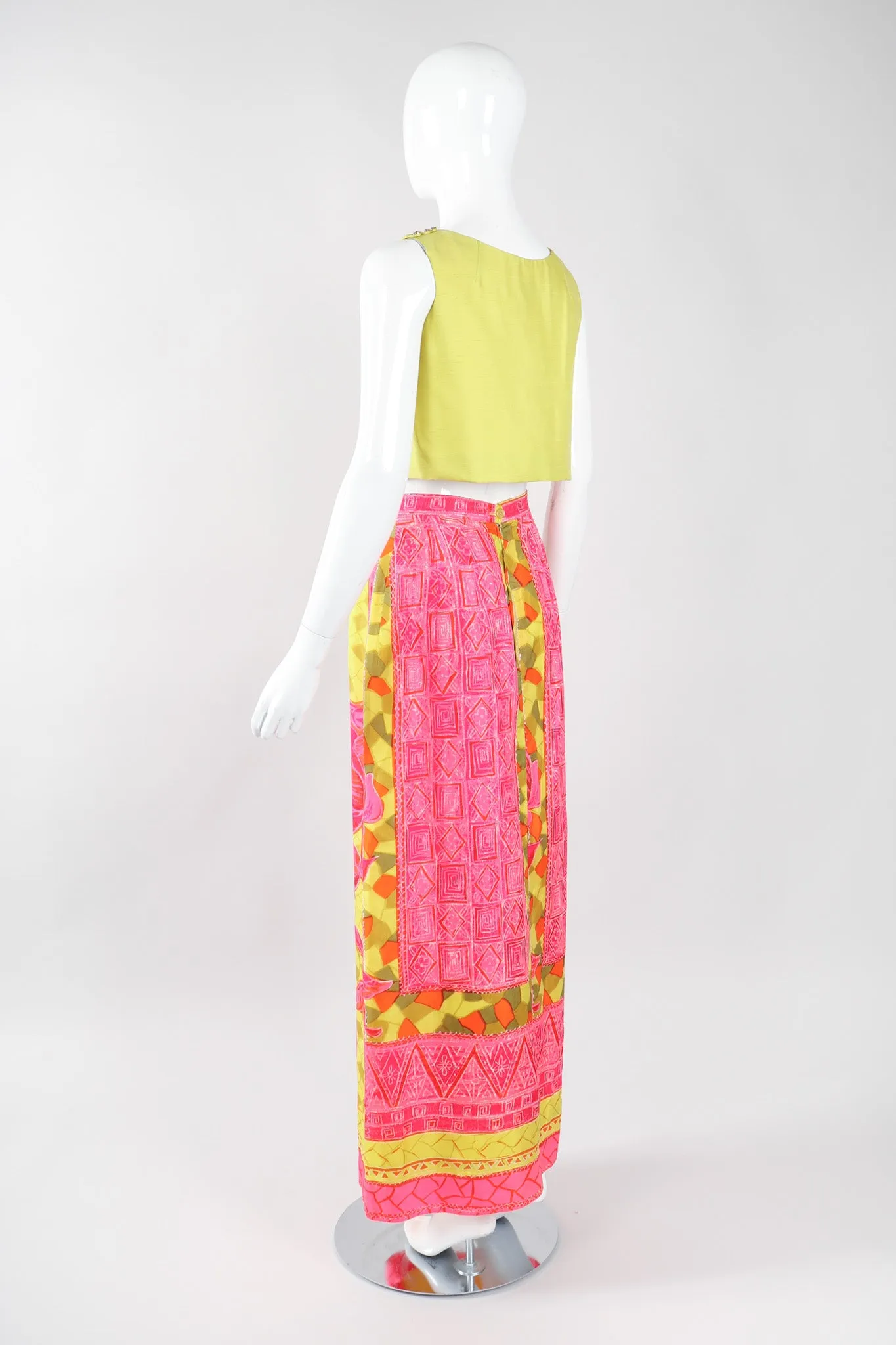 Silk Tiki Rose Top & Skirt Set