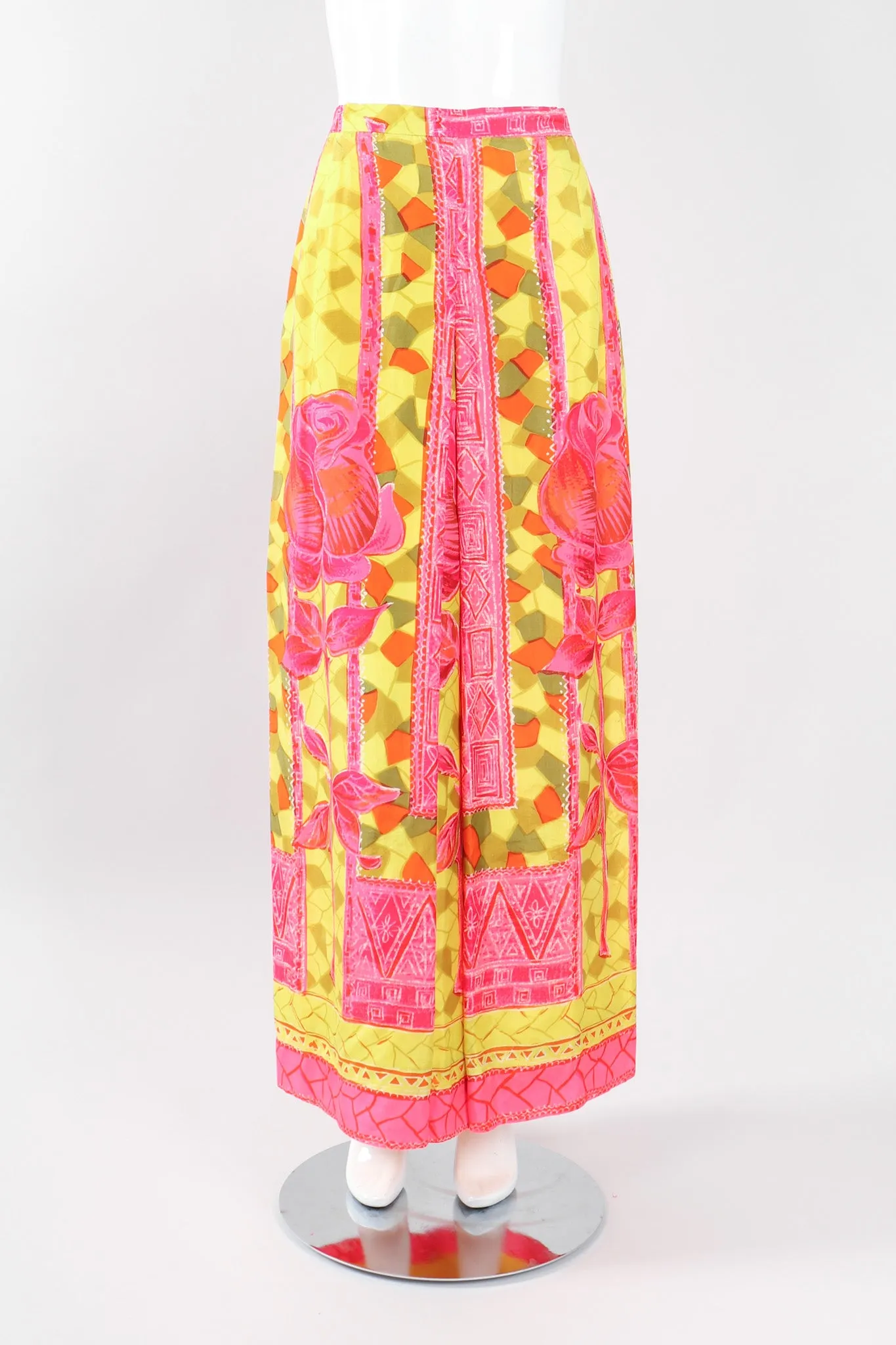 Silk Tiki Rose Top & Skirt Set