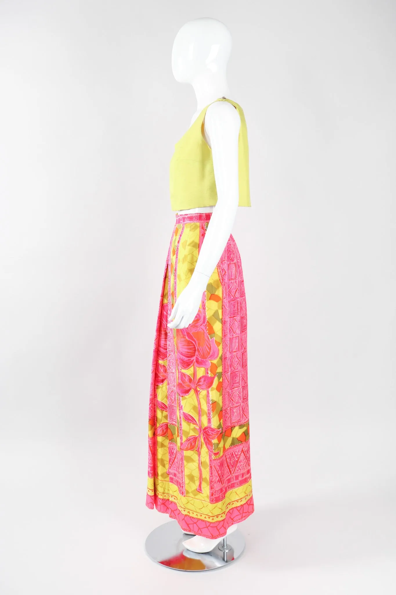Silk Tiki Rose Top & Skirt Set