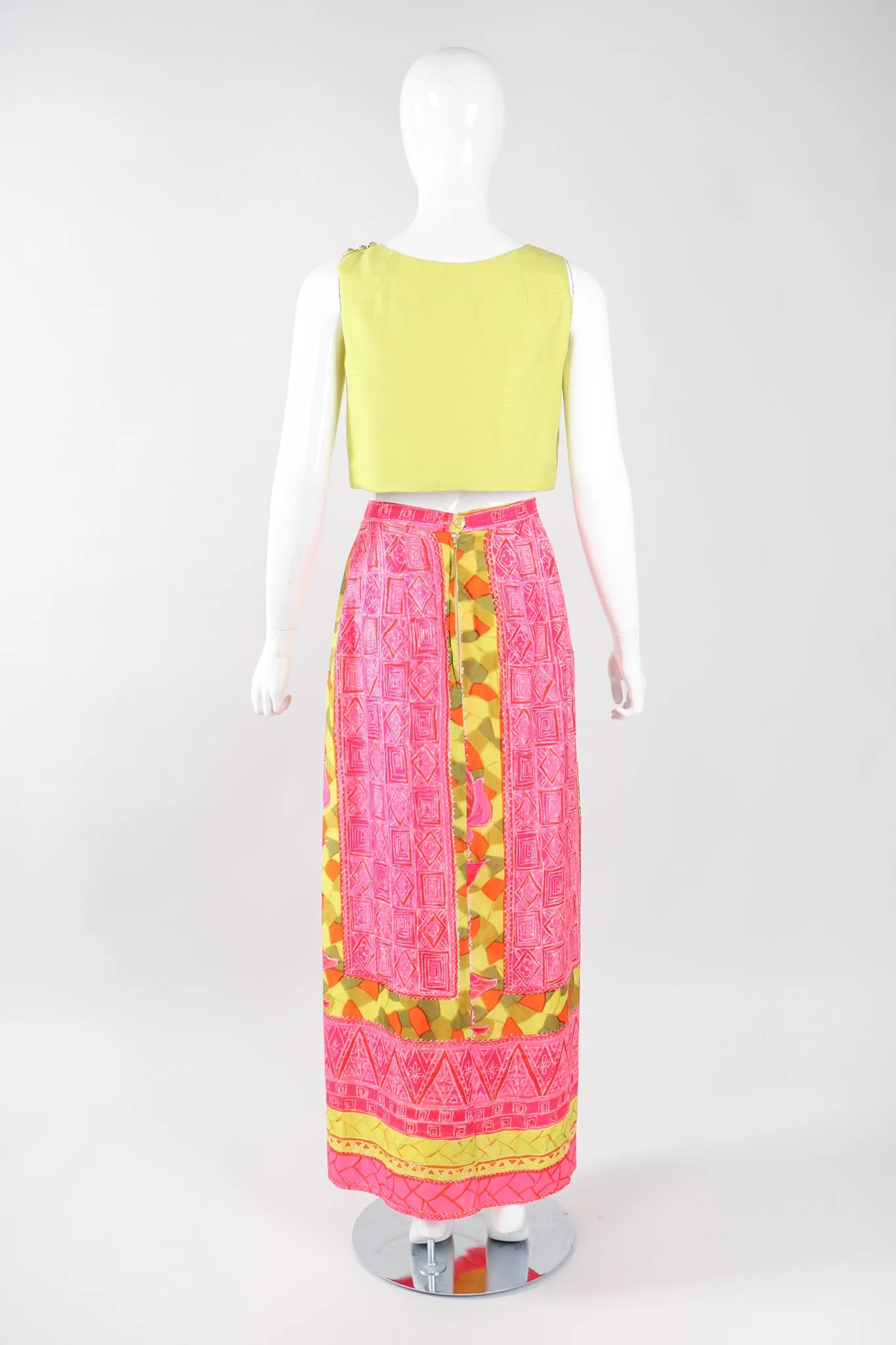 Silk Tiki Rose Top & Skirt Set