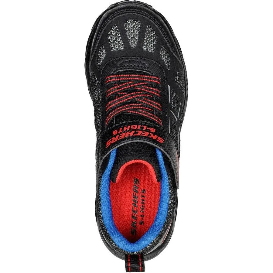 Skechers Boys Trainer S Lights Dynamic Flash Rezlur Black/Red/Blue
