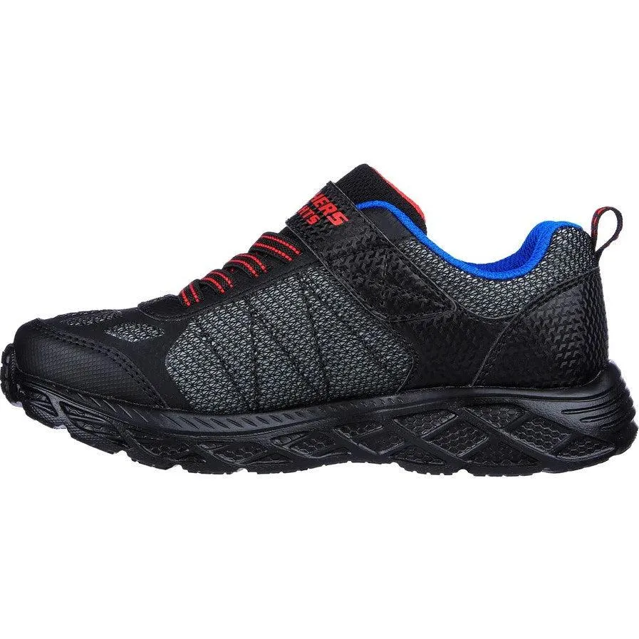 Skechers Boys Trainer S Lights Dynamic Flash Rezlur Black/Red/Blue