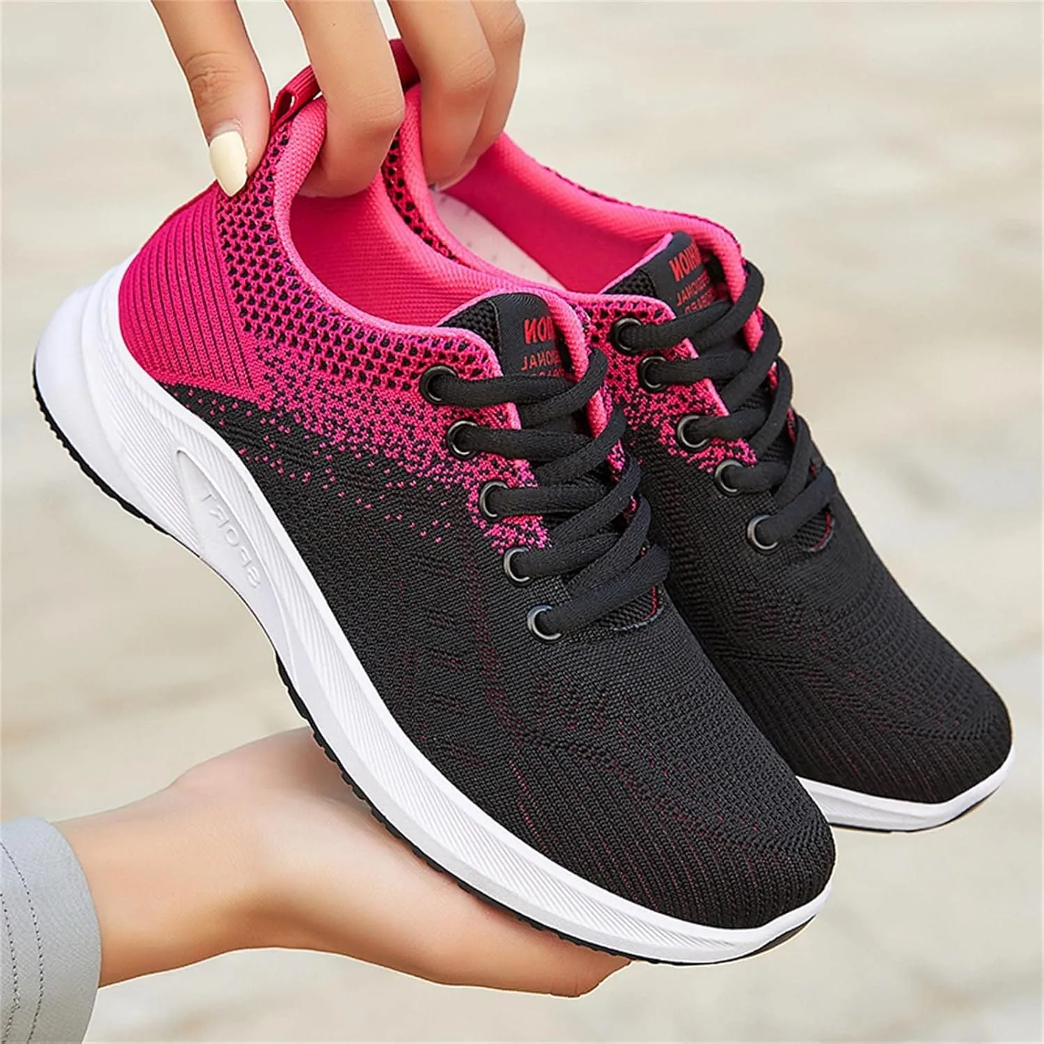 Sneakers for Women Walking Shoes Casual Lace Up Running Shoes for Women Slip On Men Casual Shoes Platform Sneakers Brown Tennis Shoe Cross Trainer Shoe