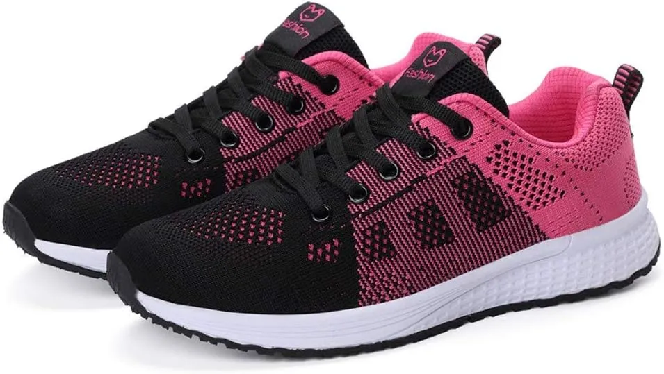 Sneakers for Women Walking Shoes Casual Lace Up Walking Shoes Women Jogging Shoes Dressy Casual Black Platform Sneaker Steel Toe Tennis Shoe Trainers Shoe