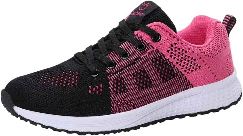 Sneakers for Women Walking Shoes Casual Lace Up Walking Shoes Women Jogging Shoes Dressy Casual Black Platform Sneaker Steel Toe Tennis Shoe Trainers Shoe