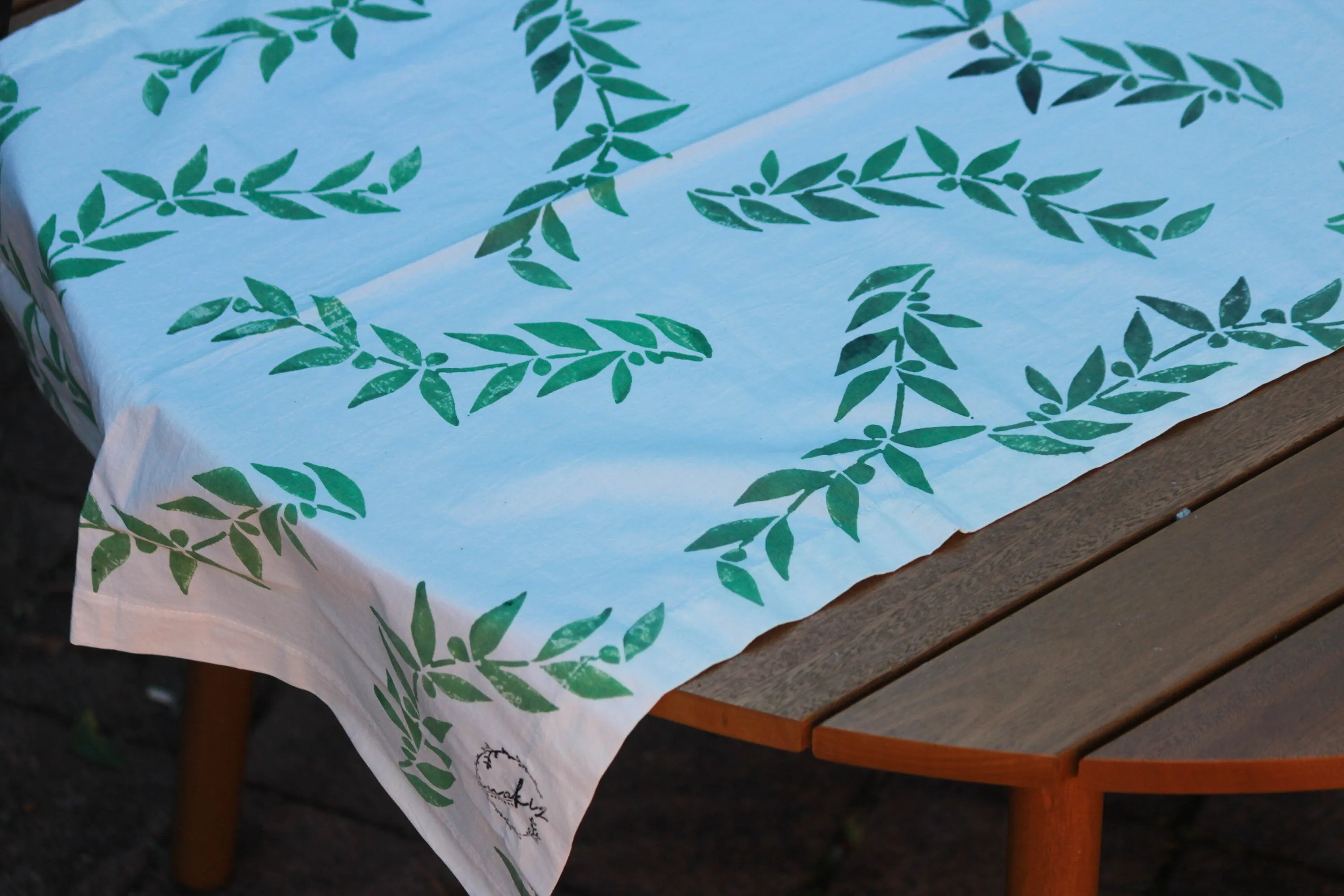 Spring Block Printed Table Runner