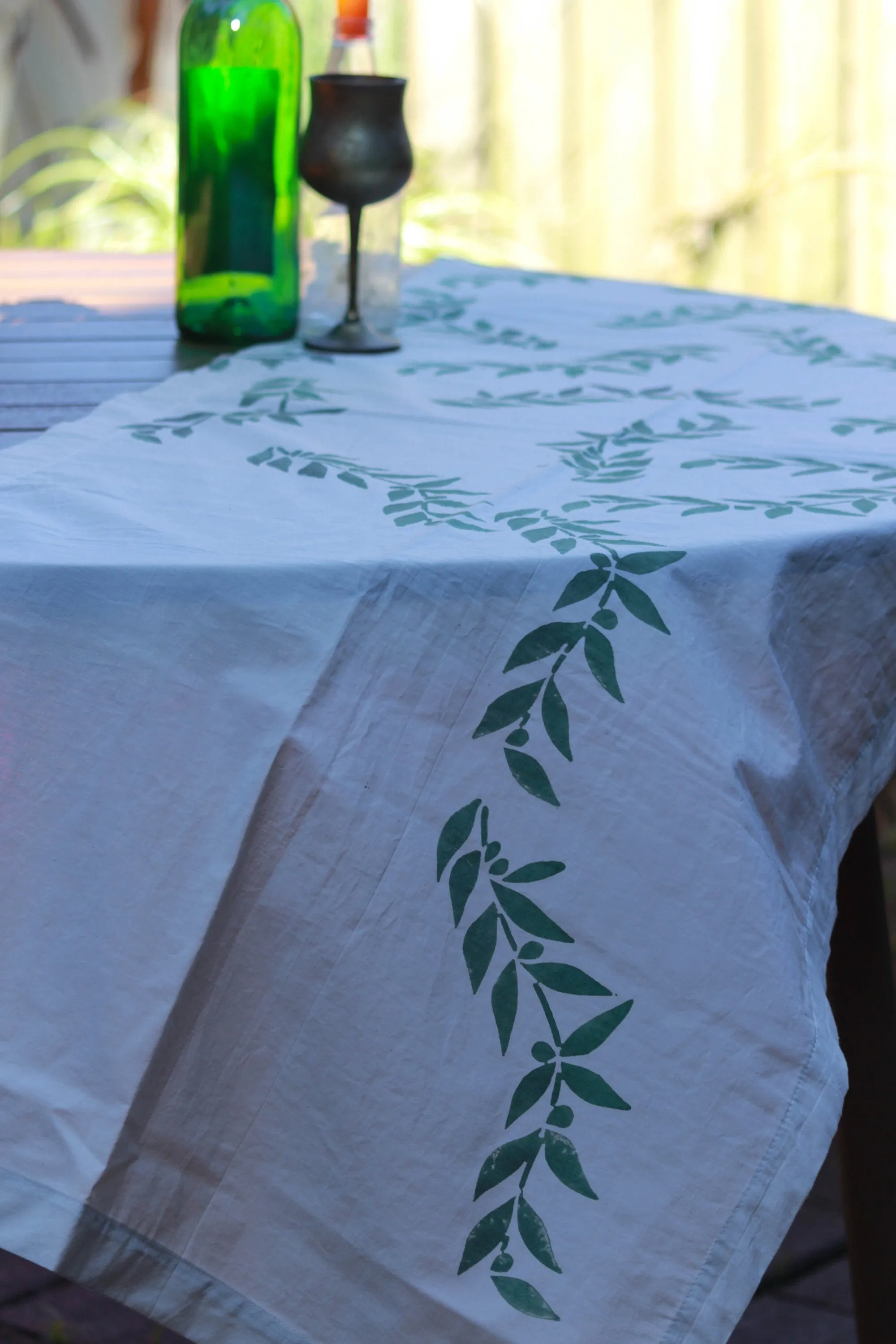 Spring Block Printed Table Runner