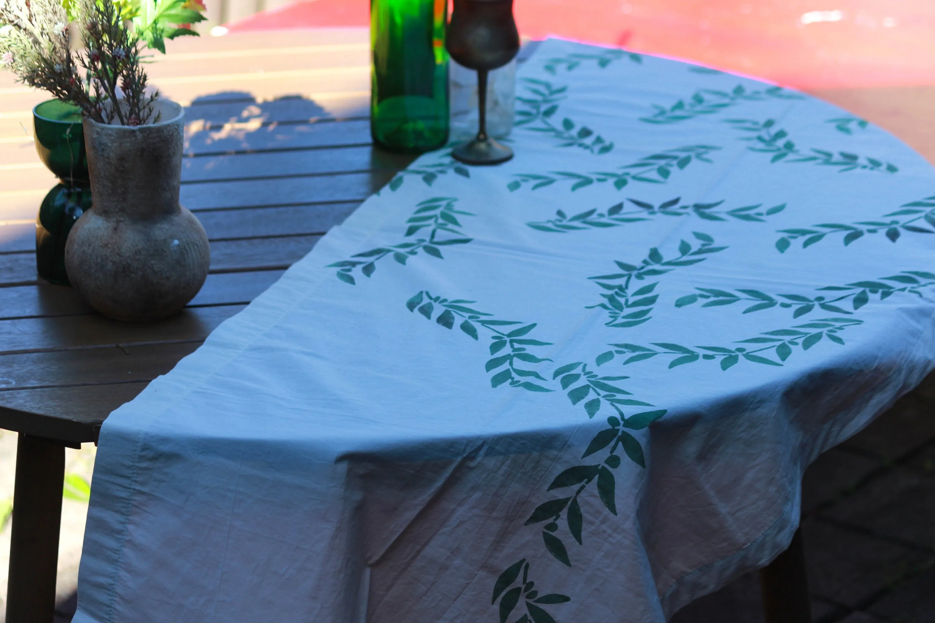 Spring Block Printed Table Runner