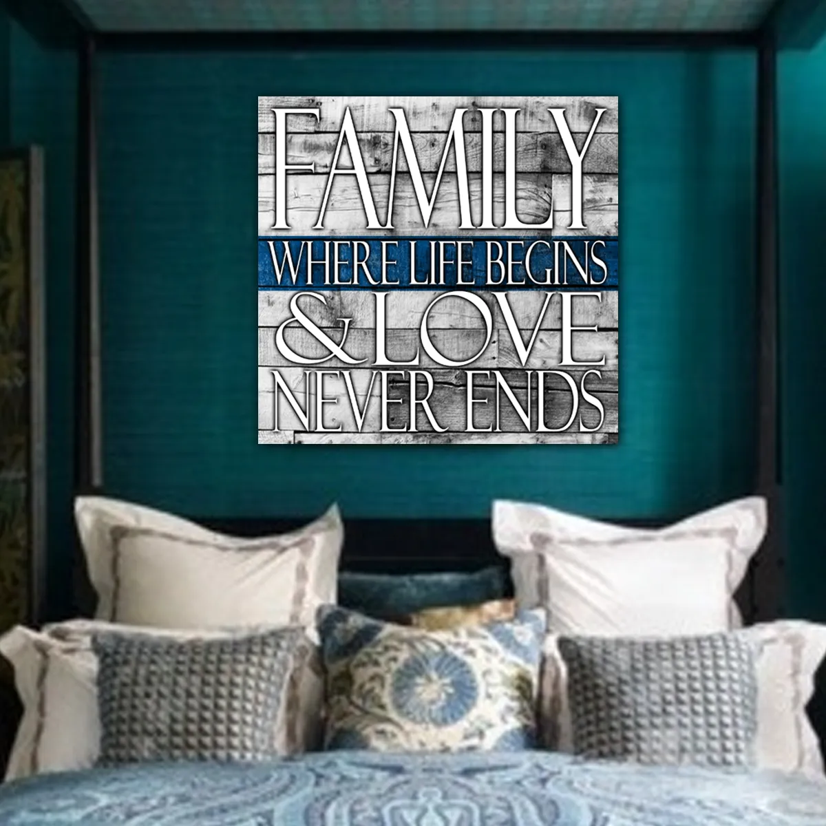 Thin Blue Line Family Square Canvas