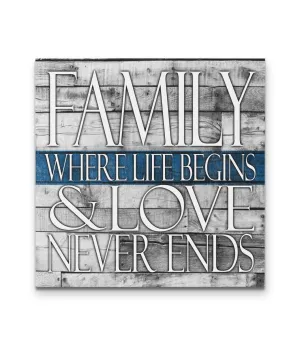 Thin Blue Line Family Square Canvas