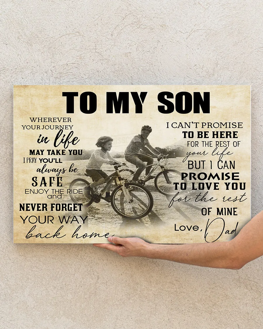 To My Son Cycling Canvas