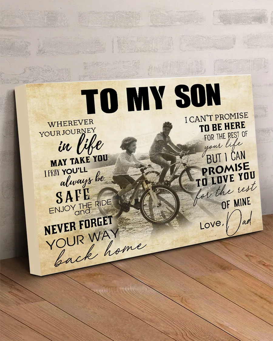 To My Son Cycling Canvas
