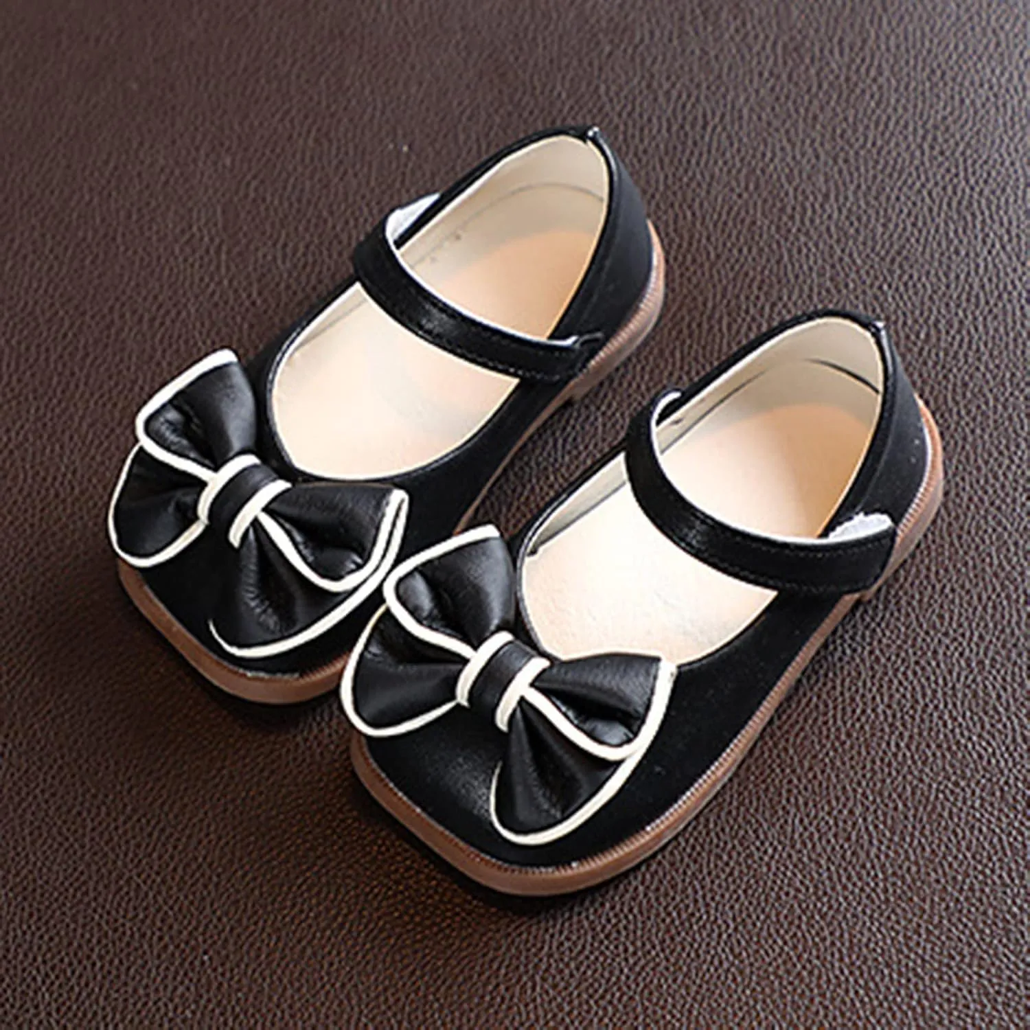 Toddler Flower Girl Dress Shoes Bows Mary Jane Ballet Flats Wedding Party Little Girls Low Heels Shoes