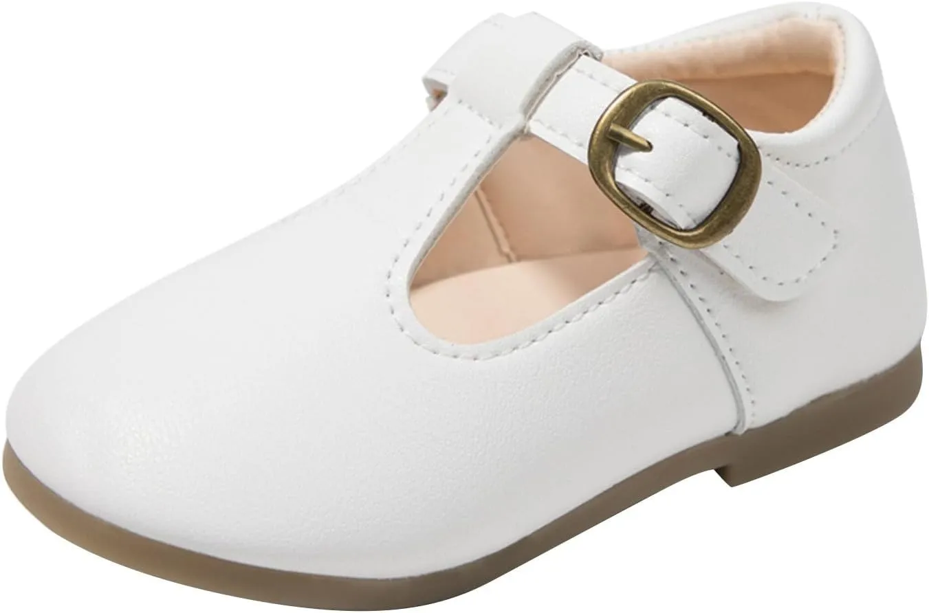 Toddler Girl Mary Jane Dress Shoes School Oxford Flats for Girl Wedding Party Shoes T-Strap Toddler Dress Shoes Girls