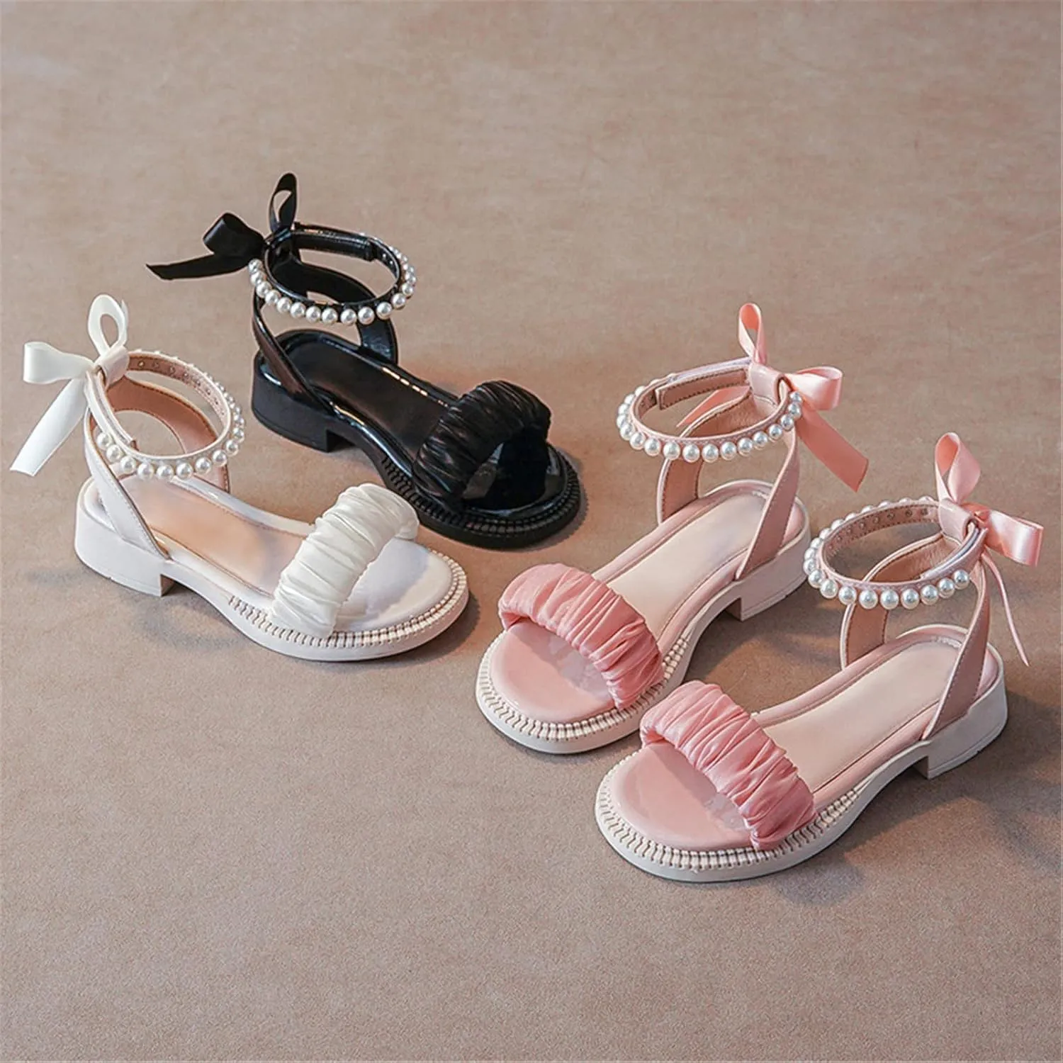 Toddler Girl Sandals Lace Open Toe Non Slip Sandals Kids Baby Girls Cute Shoes Beach Holiday Mary Jane Shoes