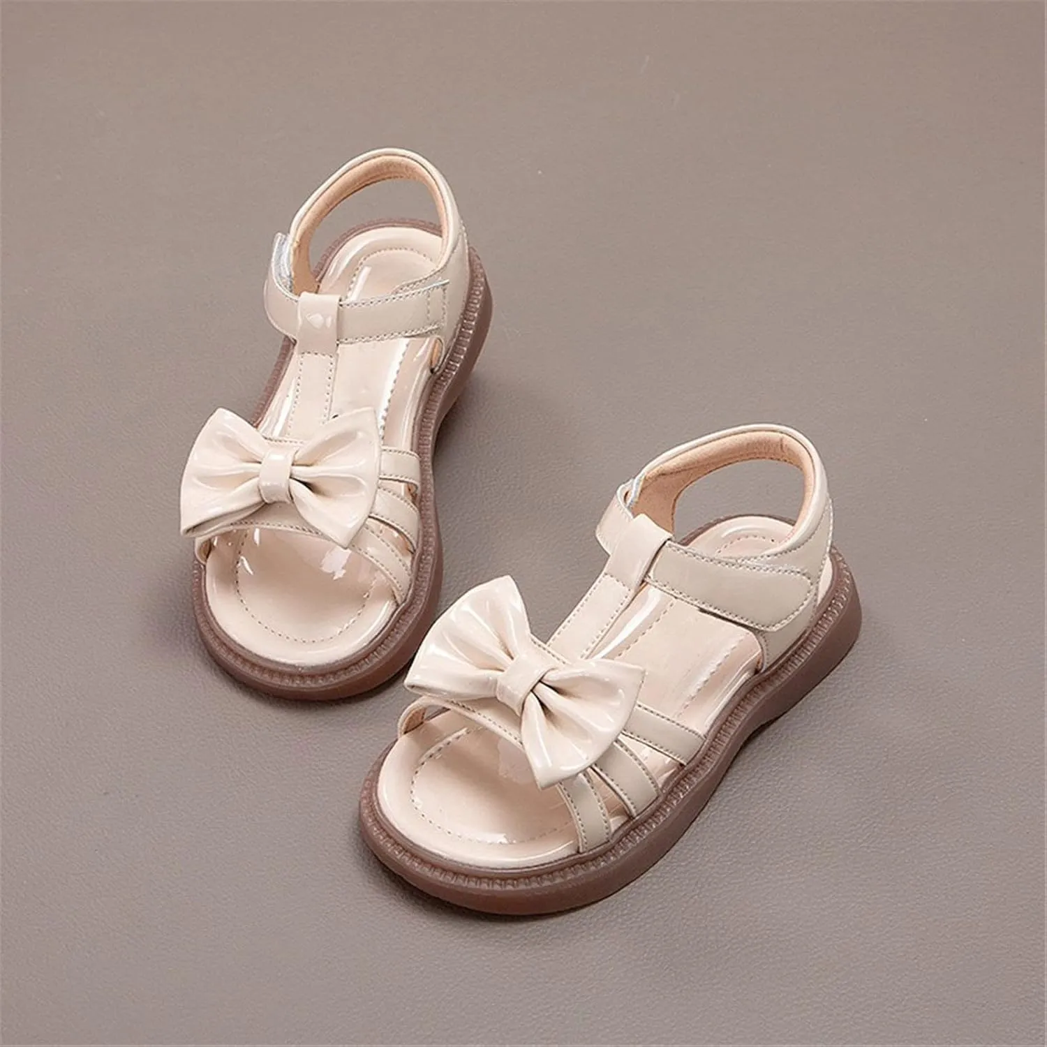 Toddler Lats Girls Sandals Bow Design Princess Shoes Dress Flat Shoes Toddler/Little Child/Big Kids Slippers Size 6