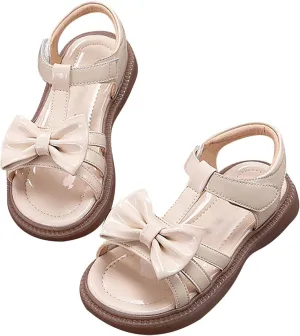 Toddler Lats Girls Sandals Bow Design Princess Shoes Dress Flat Shoes Toddler/Little Child/Big Kids Slippers Size 6