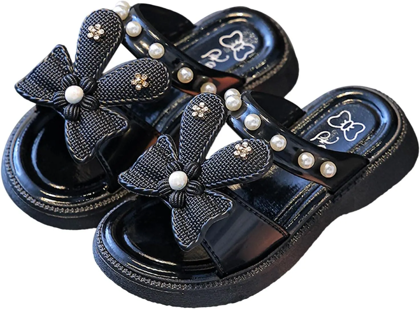 Toddler Sandals Girl Soft Bottom Breathable Bow Tie Pearlr Girls Fashion Beach Slipper Mary Jane Shoes for Girls