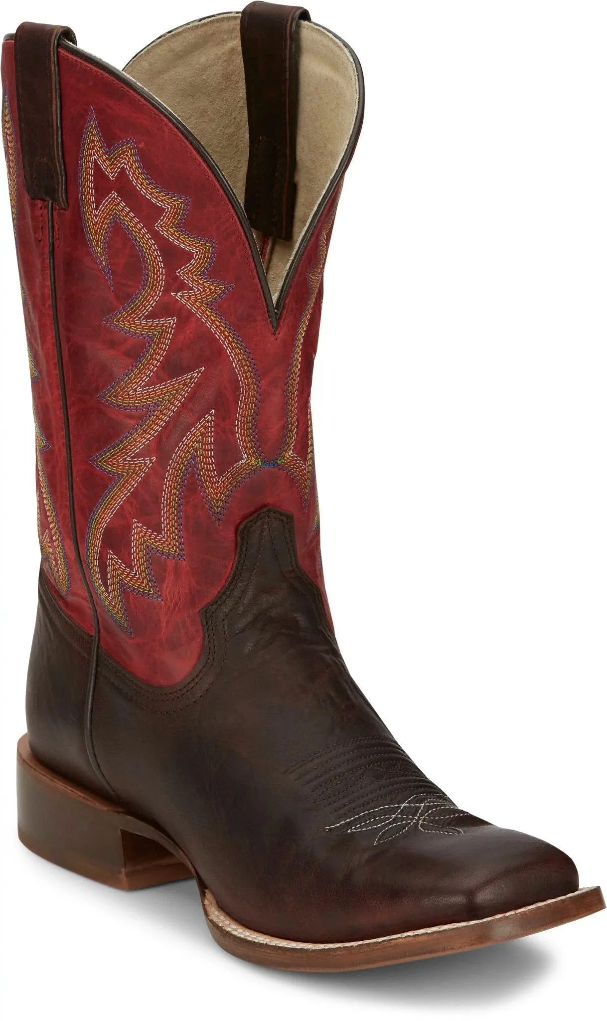 Tony Lama Men's 11" Jinglebob Cognac Pull-On Square Toe Western Boots