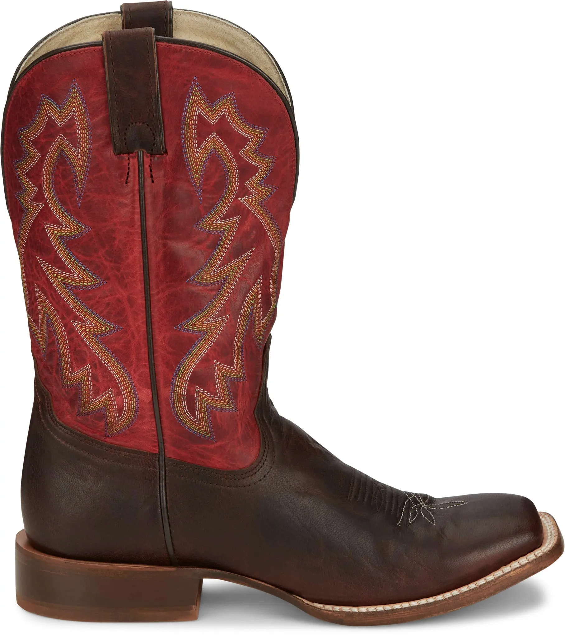 Tony Lama Men's 11" Jinglebob Cognac Pull-On Square Toe Western Boots
