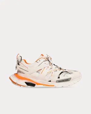 Track Mesh & Nylon White / Orange Low Top Sneakers