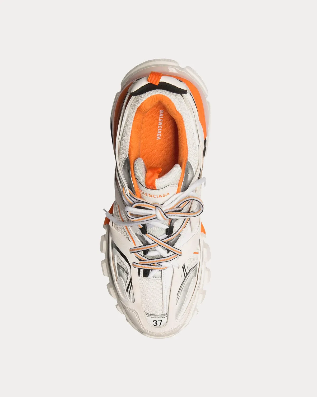 Track Mesh & Nylon White / Orange Low Top Sneakers
